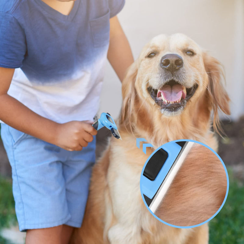 Nobleza Grooming Brush Dog Shedding Brush Professional De-Shedding Tool for Dogs and Cats, Effectively Reduces Shedding by Up to 95% for Short Medium and Long Pet Hair