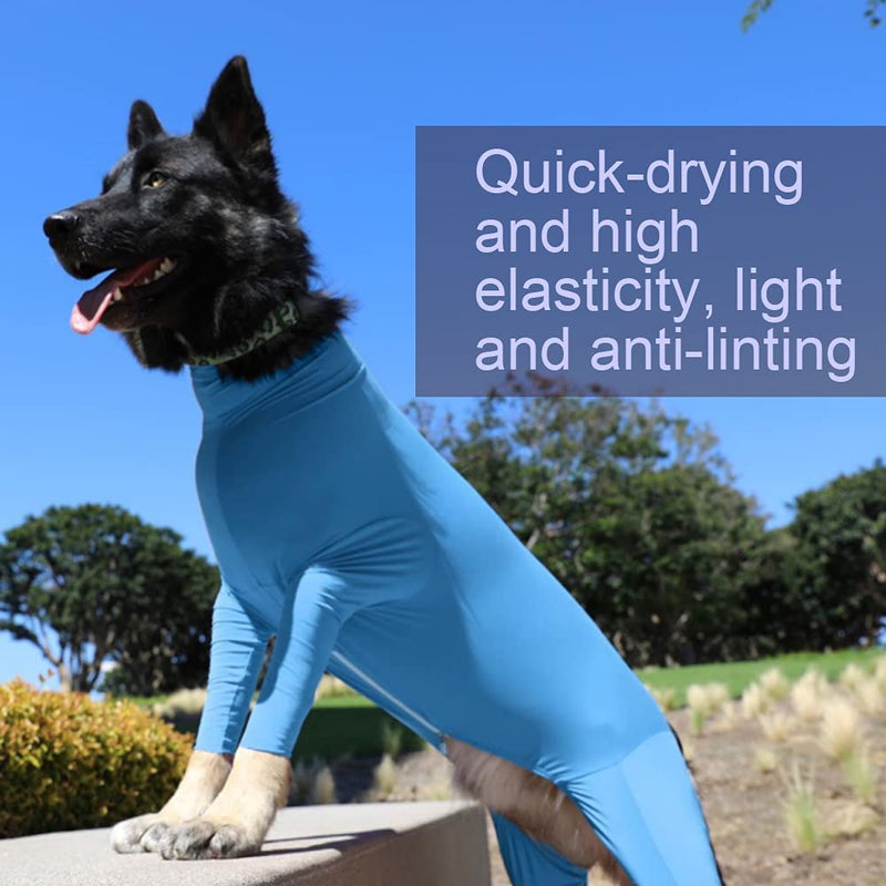 Surgical Recovery Suit for Dogs, Dog Anti-Licking Elastic Tights Bodysuit, Preventing Full Body for Shedding, Allergy, Wound Protection, E Collar Alternative (XXL, Blue) XXL - PawsPlanet Australia