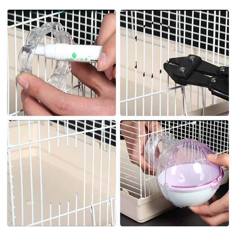 Small Animal Bath House,Pet Toy Acrylic Hamster Bathroom Cage Toilet Bathtub Sand Bath Container Removable, Suitable for Chinchilla Syrian Hamster Gerbil (Pink) Pink