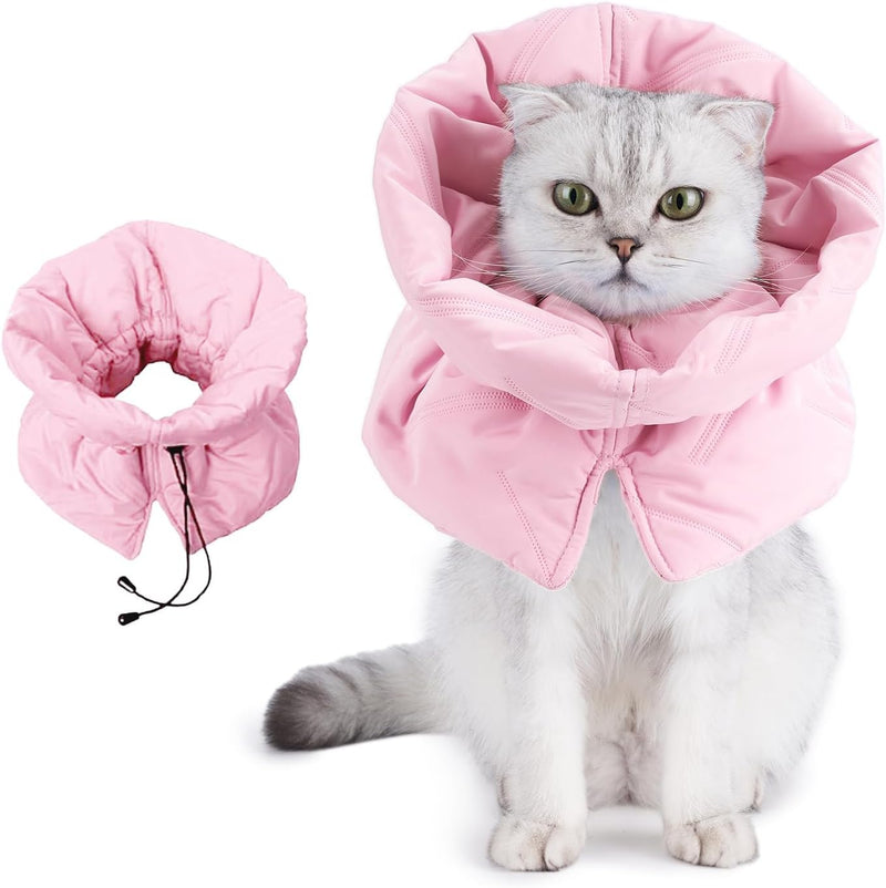 Cat Recovery Collar, Soft Adjustable Cat Cone Alternative, Lightweight Waterproof Fasteners Collars for Cats Kittens Puppies, After Surgery Stop Licking, Post-Surgery or Skin Protection. Rose Quartz S