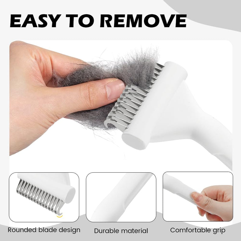 Cat Brush, Pet Hair Removal Tool, Lightweight Deshedding Dog Brush,Cat Brushes for Indoor Cats,Dematting Comb for Dogs Cats,Remove Loose Hair,Pet Grooming Undercoat Rake(White) White - PawsPlanet Australia