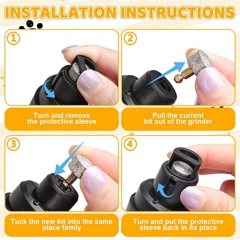 NAVESO Dog Nail Grinders, Dog Caw Grinder with 3 Speed, Dog Claw Clippers, Dog Nail Trimmer with Dual LED Lights and LCD Display, USB Rechargeable LED Pet Nail Grinder for Dogs Cats (2 Heads) - PawsPlanet Australia