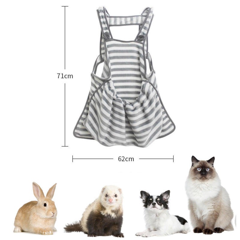Ferret Sling Carrier - Fleece Small Pet Carrier Bag Soft Breathable Hands Free Shoulder Front Chest Apron Bonding Pouch Accompany Carrier for Small Dog Cat Ferret Rabbit (Grey) Grey - PawsPlanet Australia