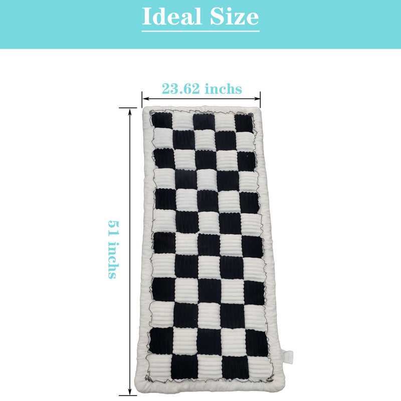 Backseat Pet Bed Mat,23.62 inch x 51 inch. Anti Slip Pet Travel Dog Bed，Plaid Dog Bed for Car Back Seat, Custom Fit for Backseat Extenders and Seat Covers (Black&White, 1) Black&white - PawsPlanet Australia