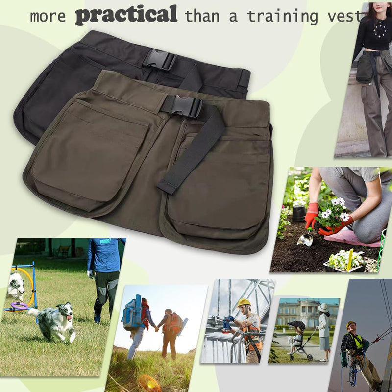 Dog Trainer Treat Pouch with Detachable Pockets, Hand Free Waist Belt Clip, Dog Handler Training Tools Storage Waist Pockets for Men and Women, also Used to Gardening Work, Hairstylist (Black) Black - PawsPlanet Australia