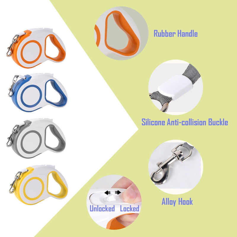 Retractable Dog Leash for Dogs and Cats, 16 ft Dog Leash with Quick Brake and Ergonomic Handle, Supports Pets up to 44 lbs, Includes 4 Rolls of Poop Bags and Bag Holder, Blue - PawsPlanet Australia