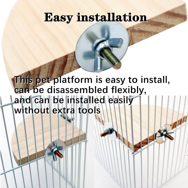 2 PCS Bird Wood Platform Sturdy Pet Platform Pet Perch Parrot Perch Fan Shaped Bird Perches Climbing Platform Bird Cage Accessories for Small Animals - PawsPlanet Australia