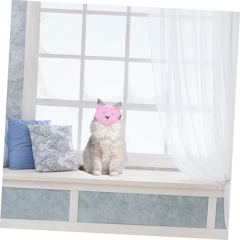 HOMSFOU Breathable Polyester Cat Muzzle Cover with Practical Mouth Protection for Home and Kittens for Safe Care and Treatment