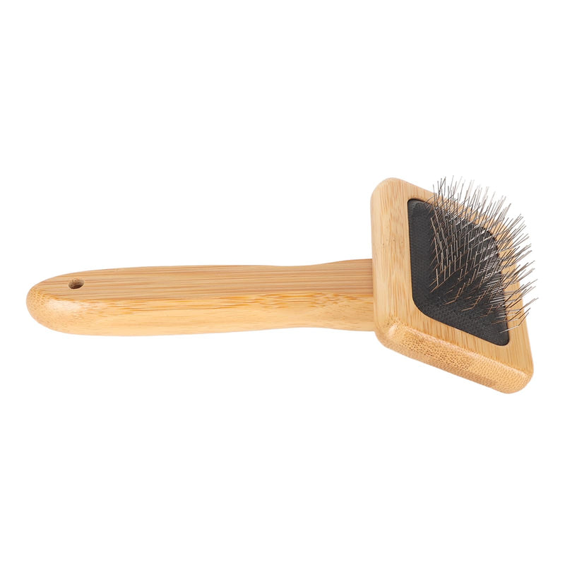 Fockety Sheepskin Wool Brush, Macrame Slicker Comb Pet Slicker Brush with Wood Handle, Removing Shedding and Dirt, All Hair Types, Cats, Dogs, Fabric Care Enthusiasts, All Ages S