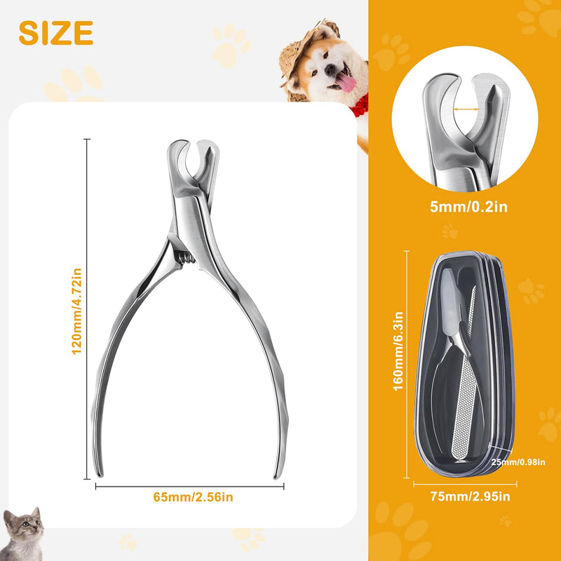 BEZOX Pet Nail Clippers, Whole Stainless Steel Cat Claw Trimmer with Anti Slip Handle, Autoclavable Small Dog Nail Clipper Cutters Silver - PawsPlanet Australia