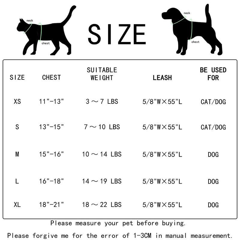 Soft Mesh Dog Harness and Leash Set, No-Chock Step-in Reflective Breathable Lightweight Easy Walk Escape Proof Vest Harnesses with Safety Buckle for Small Medium Dogs, Cats (Purple, Small) Purple - PawsPlanet Australia