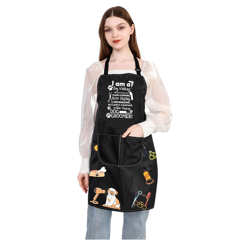 JXGZSO Dog Groomer Gifts Dog Groomer Apron Pet Grooming Apron Dog Hairdresser Gifts Dog Stylist Gifts Dog Groomer Smock Dog Washing Apron - PawsPlanet Australia