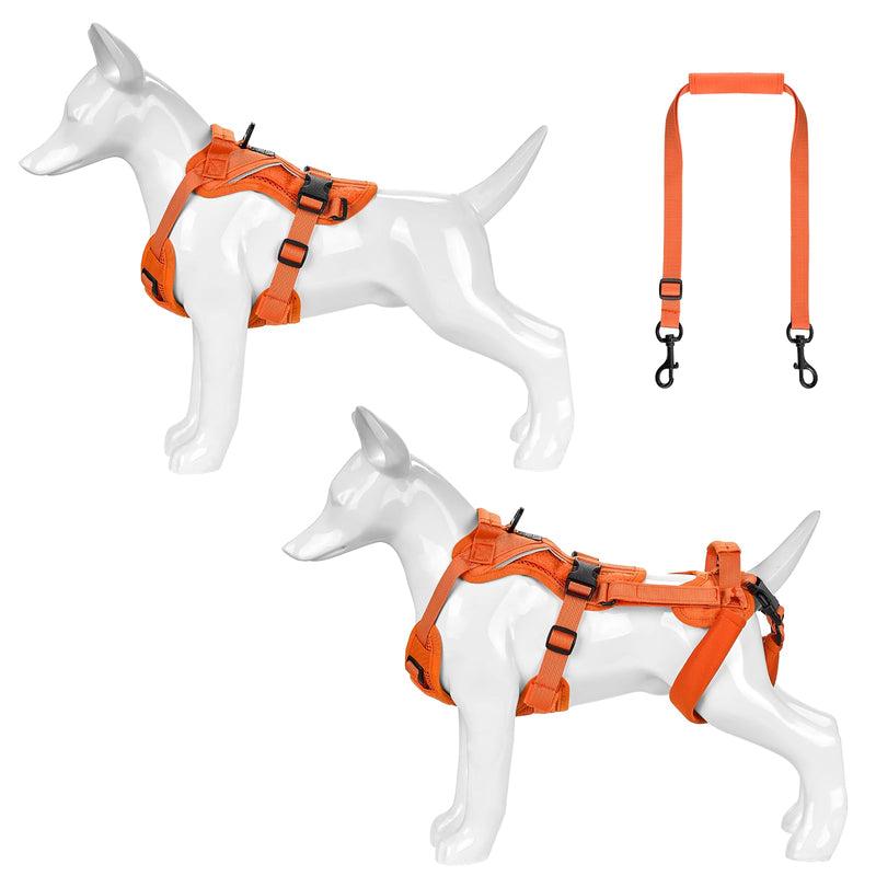 OneTigris Lift Harness for Small Dogs XS, Sling Carrier to Help Lift and Walk, Outdoor Full Body Support with Reflective Straps for Back Legs Orange - PawsPlanet Australia