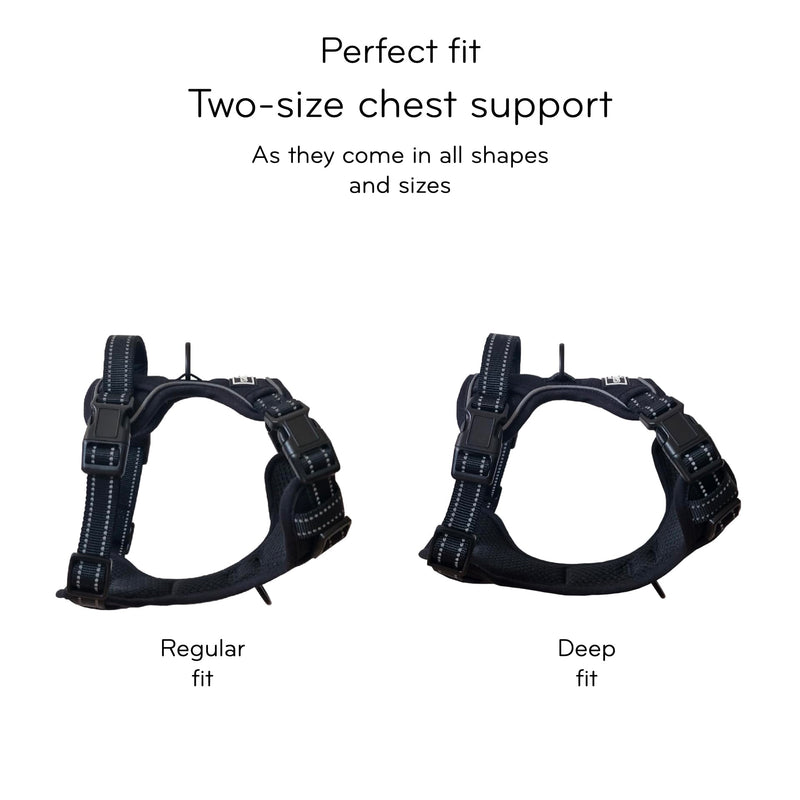 Barkridges® TruFit Comfort Dog Harness Adjustable Easy to Wear | No Pull Training | Chafing-Free | Safety Reflective | Comfortable Small Medium Large (Red, XS - Regular Fit) Red - PawsPlanet Australia