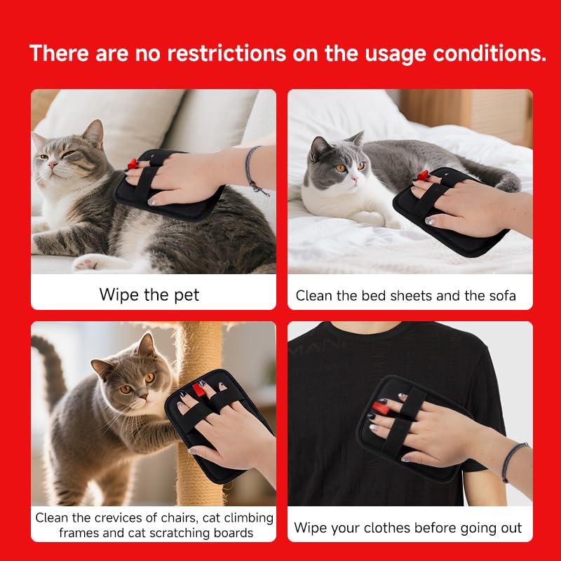 2-Pack Pet Hair Remover, Electrostatic Pet Hair Removal Gloves, Reusable Cat & Dog Hair Remover for Couch, Furniture, Carpet, Curtain, Upgraded Animal Fur Removal Tool - PawsPlanet Australia