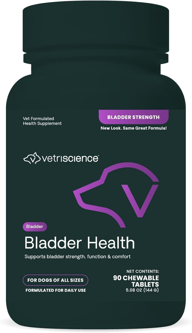 VetriScience Bladder Health Smoke Flavored Chewable Tablets, Bladder Strength & Urinary Tract Supplement for Dogs, for Leakage and Overactive Bladders, 90 Count