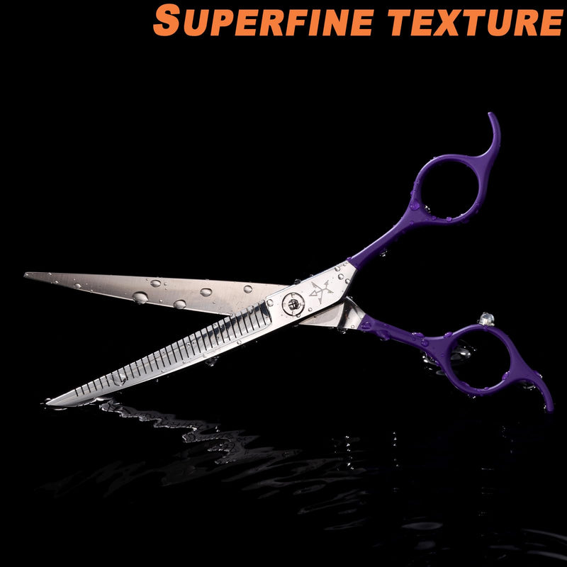 High-end Professional Dog Grooming Curved Thinning Scissors Teeth Blending Shears Pet Texturizing Thinner Blender Shears 7 Inch Extremely Very Sharp Made Of Stainless Steel Alloy For Dog Cat Groomer 7inch Comprehensive Curved Thinning Shears - PawsPlanet Australia