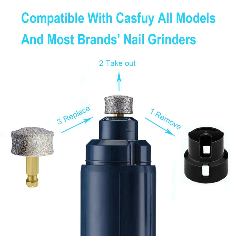Dog Nail Grinder Replacement Tips/Heads for Casfuy, LuckyTail, Primens and Most Brands' Dog Nail Grinder - Diamond Bits/Wheel for Large Medium Small Dog Nails Care, 2Pack Coarse - PawsPlanet Australia