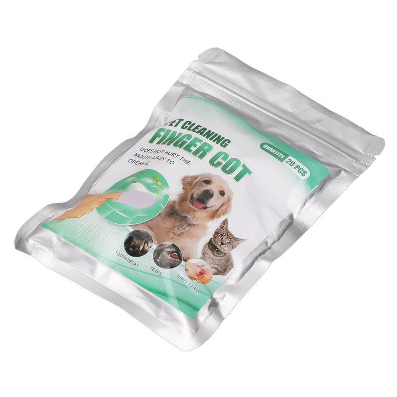Naroote Dental Care Finger Pads, Effective Plaque and Tartar Removal for Dogs and Cats, Portable Oral Cleaning Pads for Dog and Cat Lovers, 20 Pieces