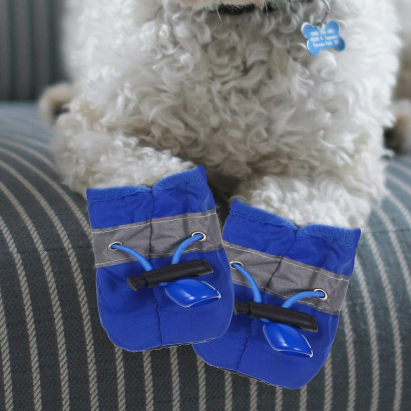 iplusmile Waterproof Dog Boots 4 Pcs Set for Small to Medium Dogs Size Xs Anti-Slip Outdoor Pet Shoes Protecting Paws from Water Dirt and Rough Surfaces Easy on/Off Blue - PawsPlanet Australia