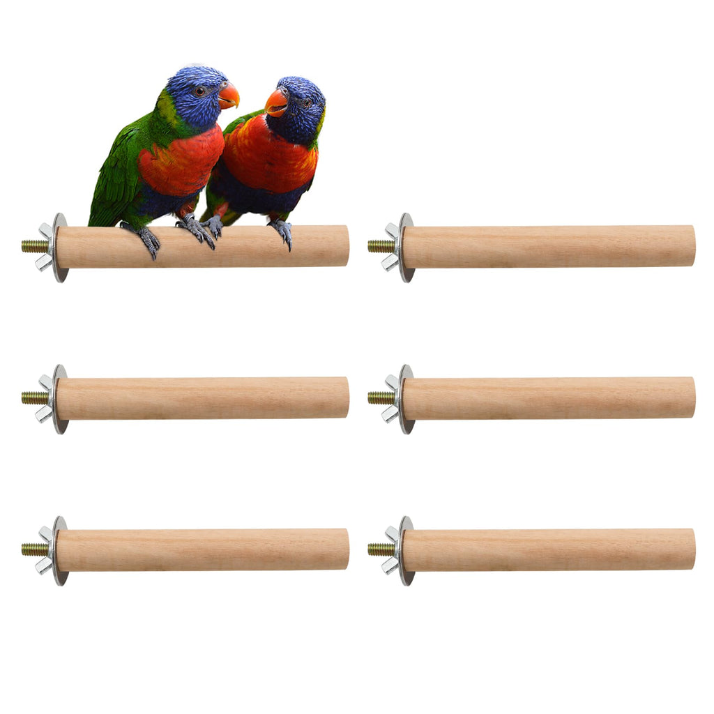 Bird Perch,6 Pieces Wooden Parrot Claw Standing Stick with Different Diameter and Lengths for Budgies Parakeet Canaries Cockatiel,Bird Cage Accessories (6 pcs-4.72 * 0.79inch perches Pole) 6 pcs-4.72*0.79inch - PawsPlanet Australia