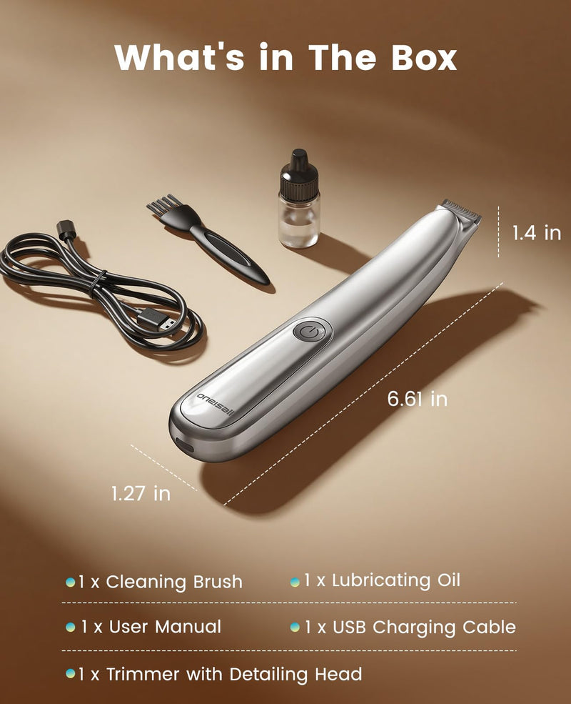oneisall Upgraded Dog Paw Trimmer with 2-Speed, LED Light, Low Noise, Curved Blade for Precision Trimming, Rechargeable 19mm Paw Trimmer for Dog/Cat Paws, Eyes, Ears, Face, and Rump