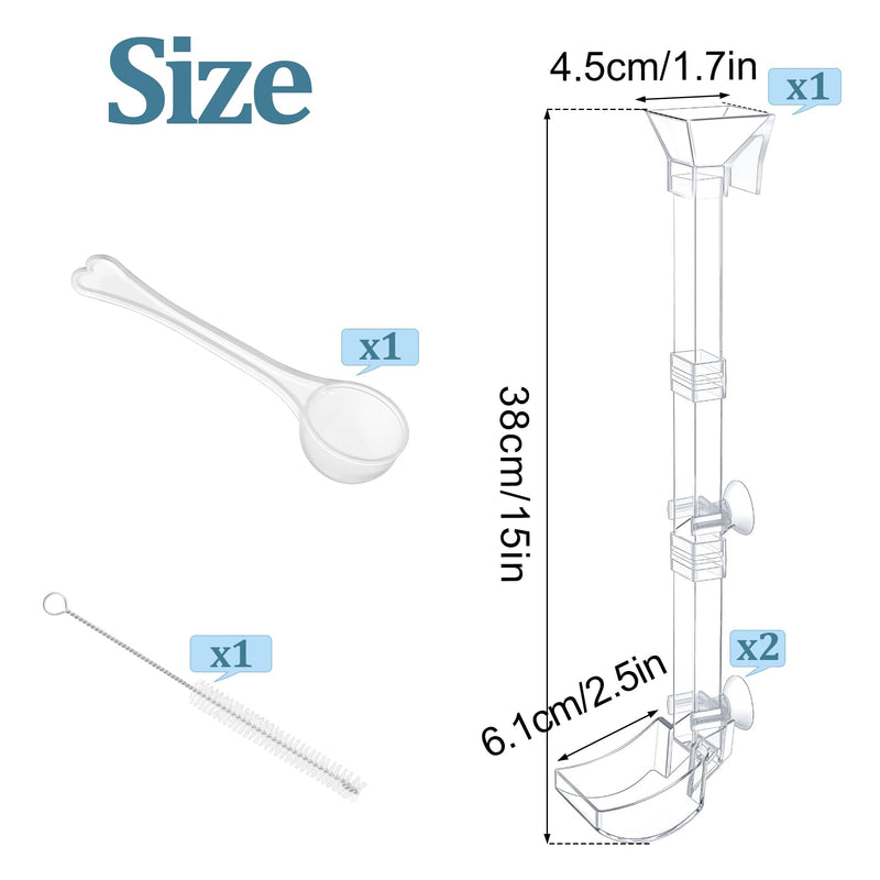 Aquarium Fish Shrimp Feeding Dish Set Clear Fish Feeder Tube and Dish with Cleaning Brush and Measuring Spoon for Feeding Shrimp and Preventing Food Scattering Feeding Supplies for Shrimp Large - PawsPlanet Australia