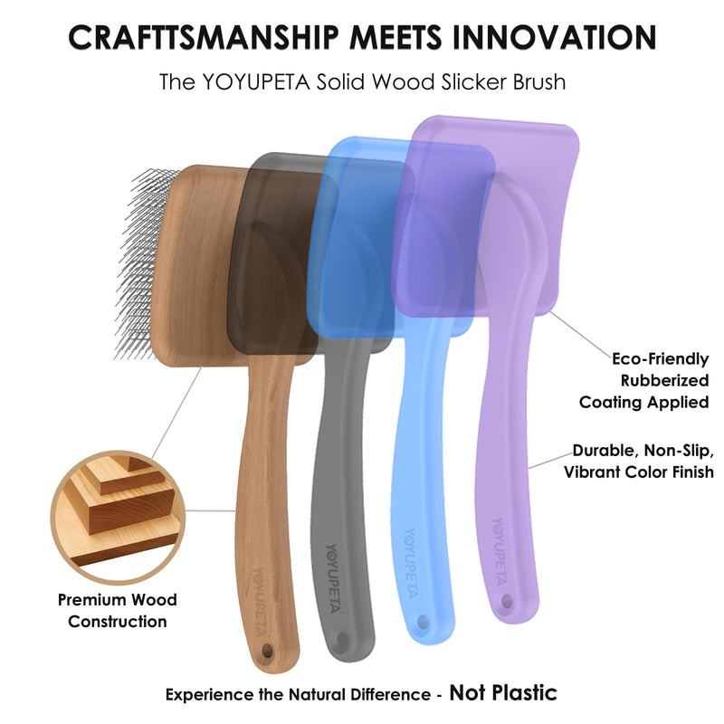 Large Slicker Brush for Dogs,Doodle Brush for Poodles, Goldendoodles, Labradoodle, Extra Long Pins for Detangling Matted Fur & Removing Tangle, Dog Grooming Kit with Wooden Handle. Purple - PawsPlanet Australia