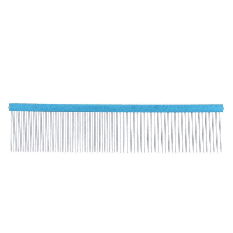 Greyhound Comb For Dogs, Metal Comb For Dogs Metal Dog Comb Cat Comb For Removing and Knots Dog Combs with Rounded Ends Grooming Tool For Long Short Haired Dog (Blue Blue 22cm/8.7in