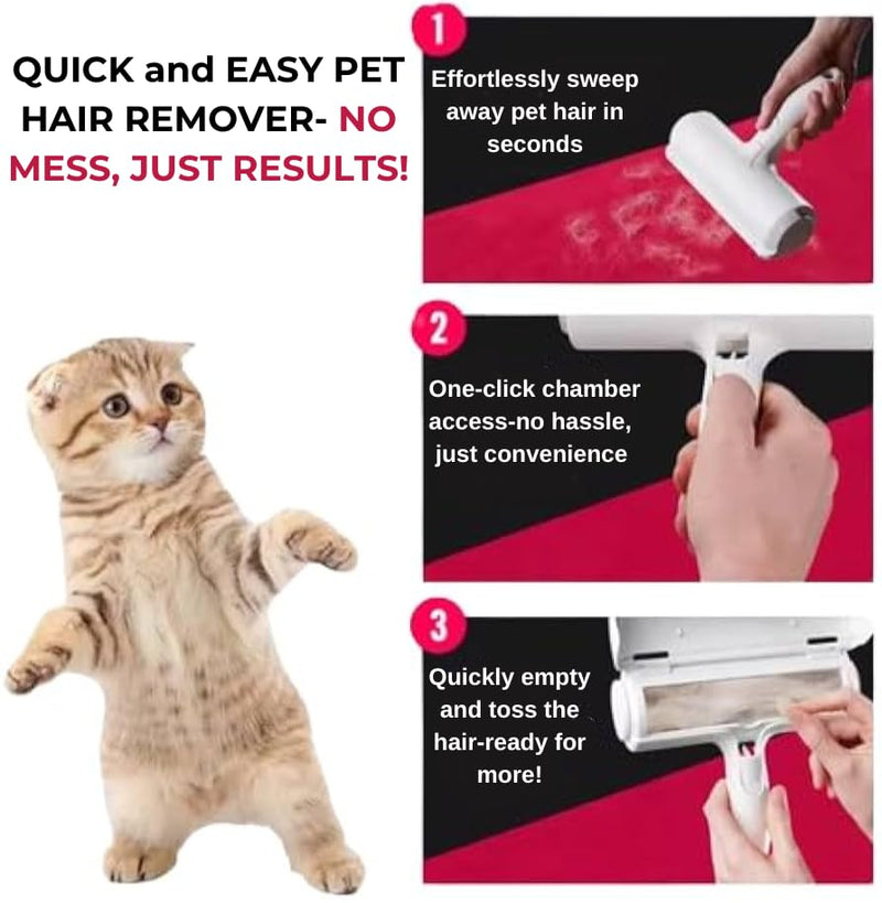 Self-Cleaning Dog Hair Remover Brush – Reusable Lint Roller for Dog and Cat Hair, Sofa Pet Hair Remover, Car Accessories, and Car Detailing Kit – Eco-Friendly and Durable Pet Hair Removal Tool - PawsPlanet Australia