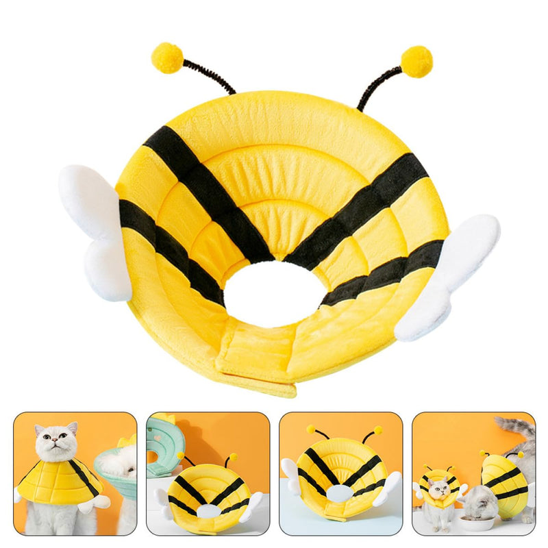 Supvox Lightweight Postoperative Folding Collar for Dogs and Cats Made of Foam and Cotton Creative Bee-Shaped Design Effective Anti-Leak Protection for Recovery