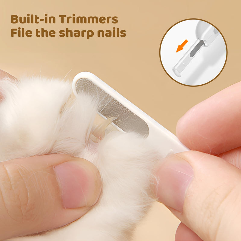 Odoland Cat Nail Clipper with LED Light and Nail File, Dog Claw Trimmer with Bright Light to Avoid Excessive Cutting - Pet Grooming Tool for Tiny Dog Cat Kitten Bunny Rabbit Pink - PawsPlanet Australia