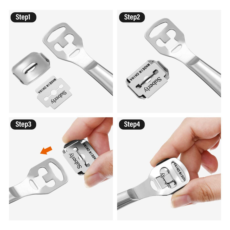 50 Pieces Callus Shaver Replacement Blades Corn Plane Stainless Steel Blades for Removing Callus Foot Care and Pedicure Tools - PawsPlanet Australia