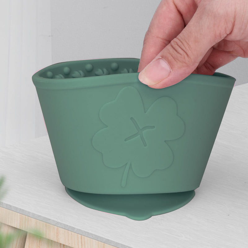 Silicone Lick Bowl for Dogs ，Freeze Bowl for Dogs with Suction Cups for Dog Anxiety Relief, Dog Enrichment Toys,Dog Freeze Bowl ，Interactive Dog Puzzle Toy(Dark Green) Dark green - PawsPlanet Australia