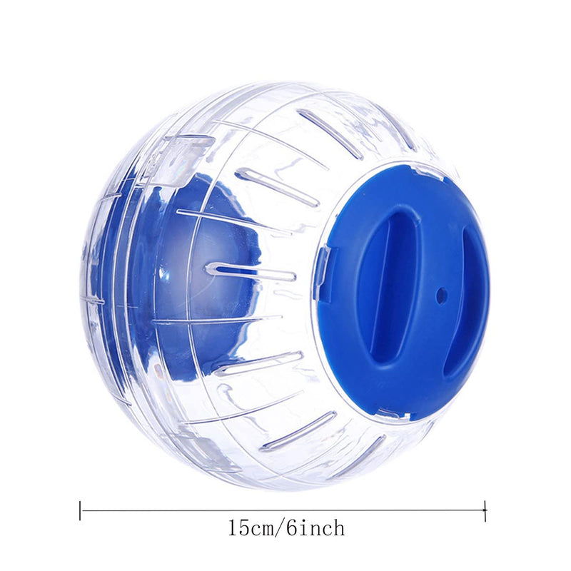 Hamster Exercise Ball Silent Hamster Wheel Small Animals Transparent Ball for Dwar Rat Relieves Boredom and Increases Activity (6 inch, Blue) 6 inch - PawsPlanet Australia