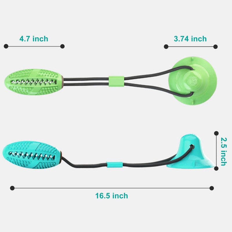 Guardians Dog Chew Toy with Suction Cup for Aggressive Chewers, Puppy Training Treats Food Dispensing Toothbrush Pet Teeth Cleaning Rope Toys for Small Medium Dogs Blue