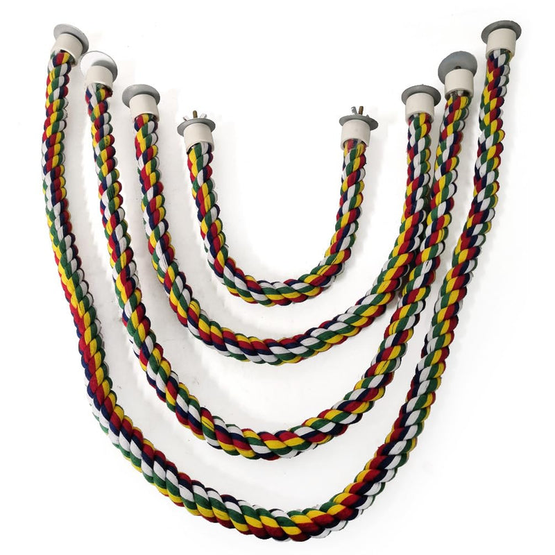 Bird Rope Perches, Parrot Toys, Bungee Rope Perches for Parrots, Cockatiels, Parakeets, Budgie Cages Comfy Birds (Metal Nut) - 21.65 inches 55cm - PawsPlanet Australia