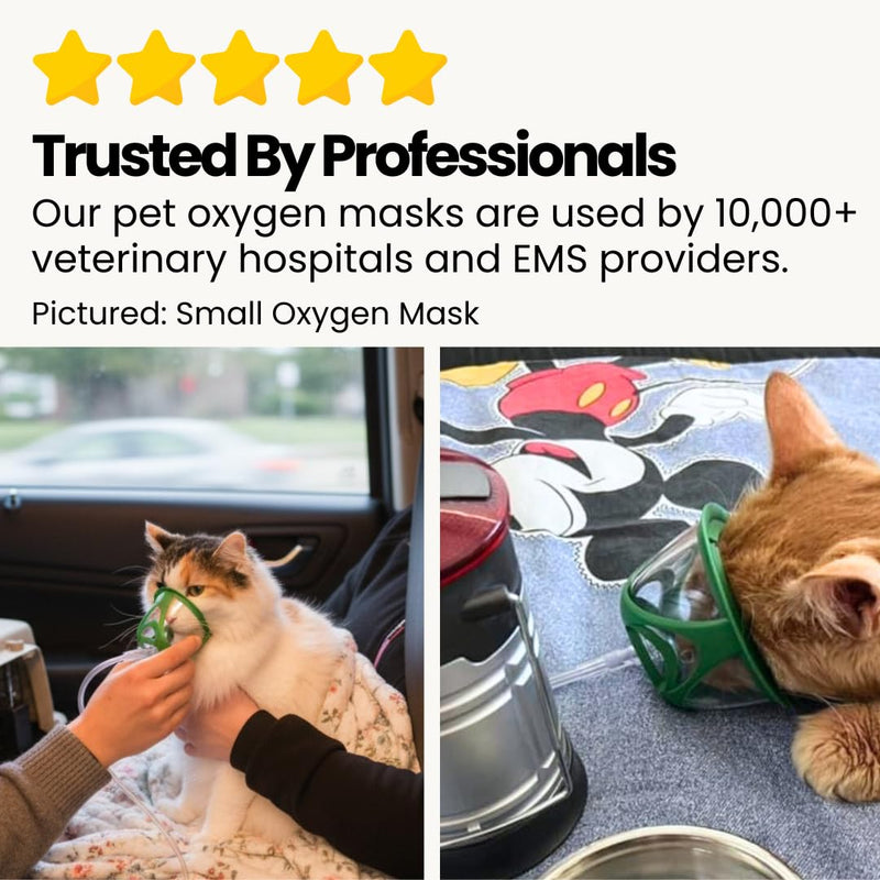PureVent Pet Oxygen Mask - Dogs, Cats, and Other Pets - with 6 Feet of Oxygen Tubing - Used by Veterinarians… Small - for Cats, Kittens, & Puppies - PawsPlanet Australia