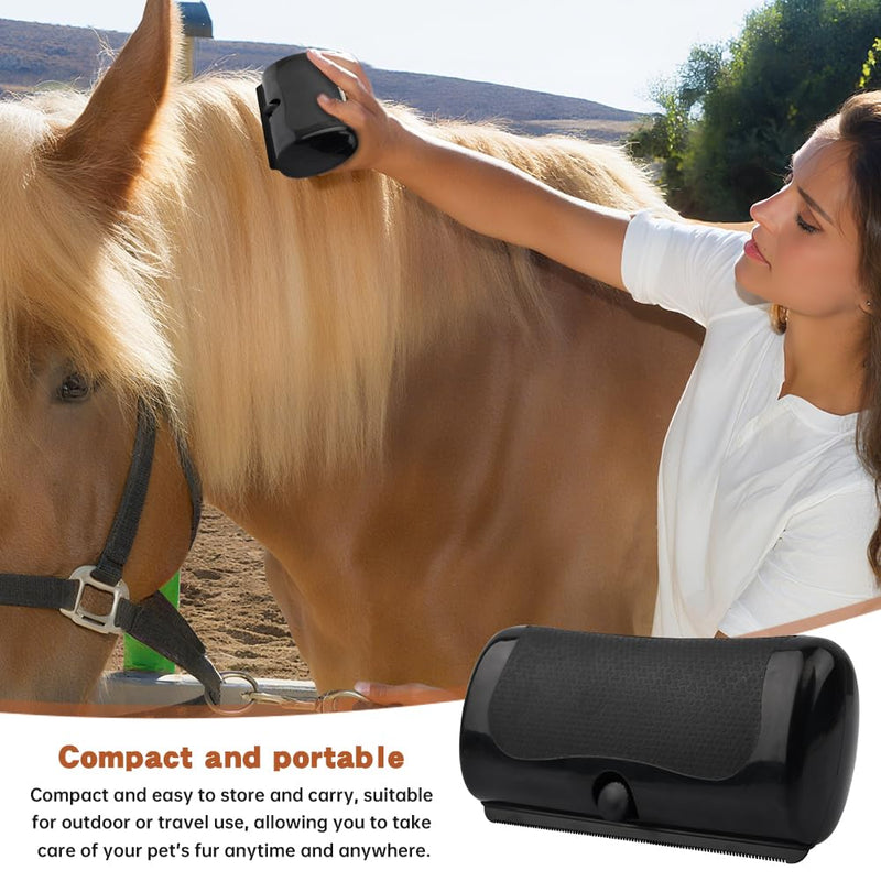 Deshedding Dog Brush Dog Grooming Brush for Shedding Pet Hair Removal Tool for Cats, Dogs, Horses(Color:Black) black