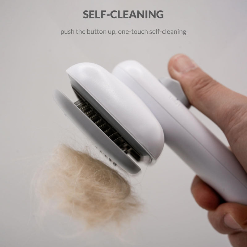 Self Cleaning Shedding Brush Grooming Tool for Long and Short Haired Dogs Cats Deshedding Hair Removal (Black) Black - PawsPlanet Australia