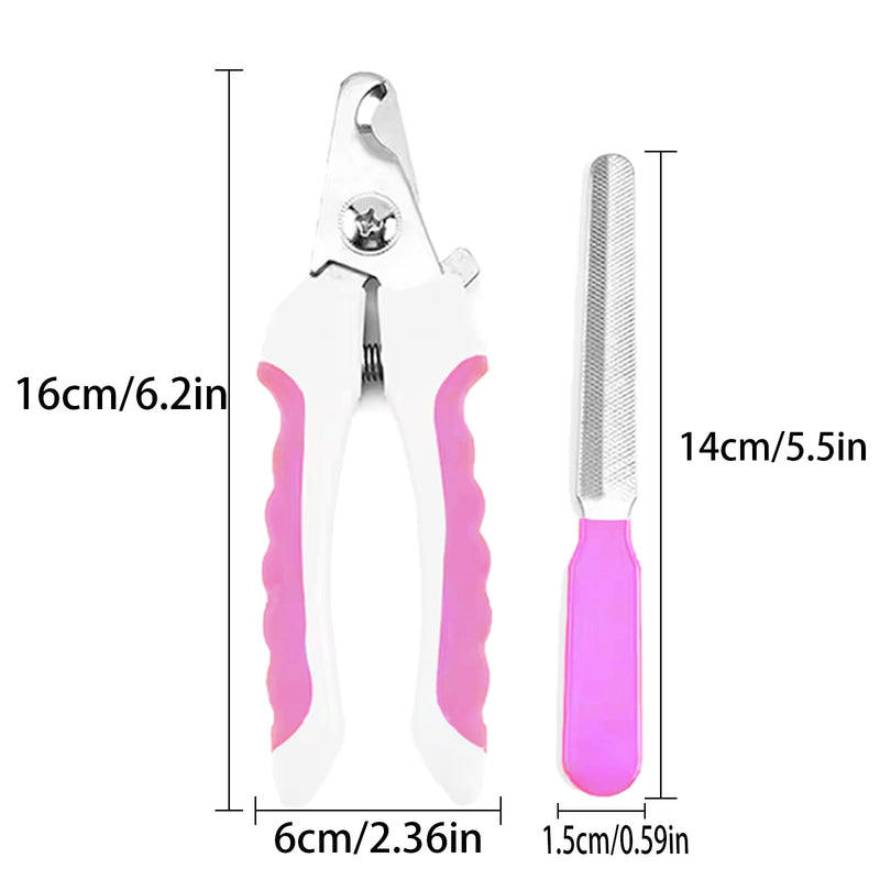 Zoocozy Cat Dog Nail Clippers and Trimmers, Pet Grooming Supplies with Safety Guard, Avoid Overcutting, Cat Dog Claw Care(Pink) Pink - PawsPlanet Australia