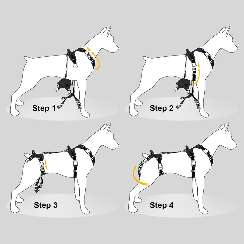 Dog Lift Harness, Dog Lift Sling Carrier with Handle & Shoulder Sling, Support Harness for Rear Back Legs Helps,Disabled,Arthritis,Joint Injuries,Paralysis Up Stairs（Black,Extra Large） Extra Large Black - PawsPlanet Australia