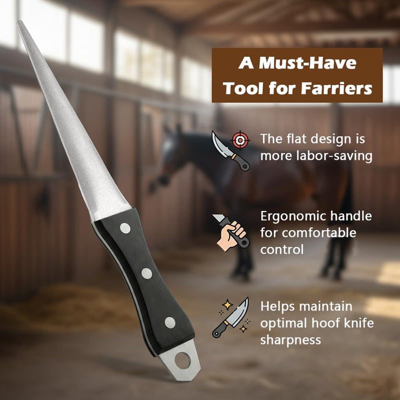 Hoof Knife Sharpener, Farrier Tool, Honing Rod with Solid Wood Handle, Portable Knife & Tool Sharpener with Lanyard for Hoof Care(Size:2 Pcs) 2 Pcs