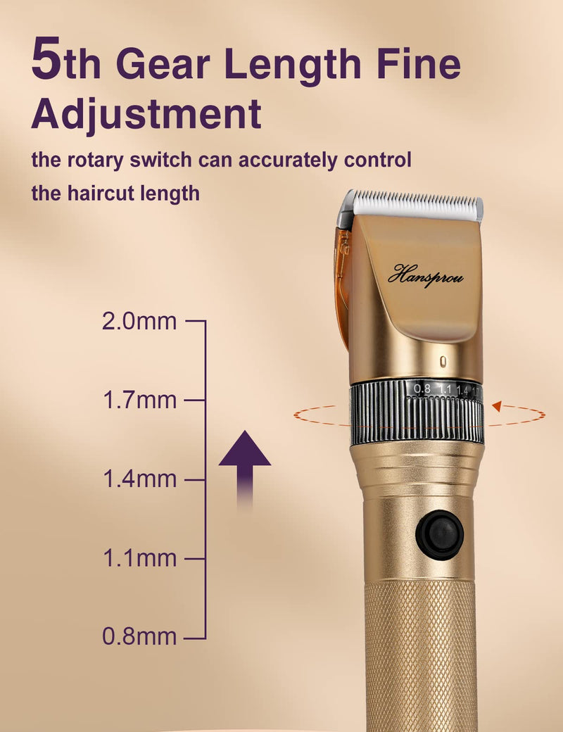 Dog Grooming Clippers, Professional Dog Clipper for Thick Coat 12V Plug-in Pet Trimmer High Power Pet Clippers Low Noise with Guard Combs Brush for Dogs Cats and Other Animal 12V Motor Gold-1 - PawsPlanet Australia