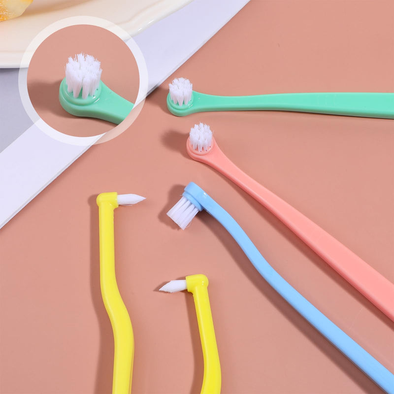 5 PCS Small Dog Toothbrush, Pet Toothbrush Cat Tooth Brush Micro Head Puppy Tooth Brushing Cat Dental Care Oral Hygiene Deep Teeth Cleaning Brushes 360 Degree Soft Bristles Round&Pointed Toothbrushs - PawsPlanet Australia