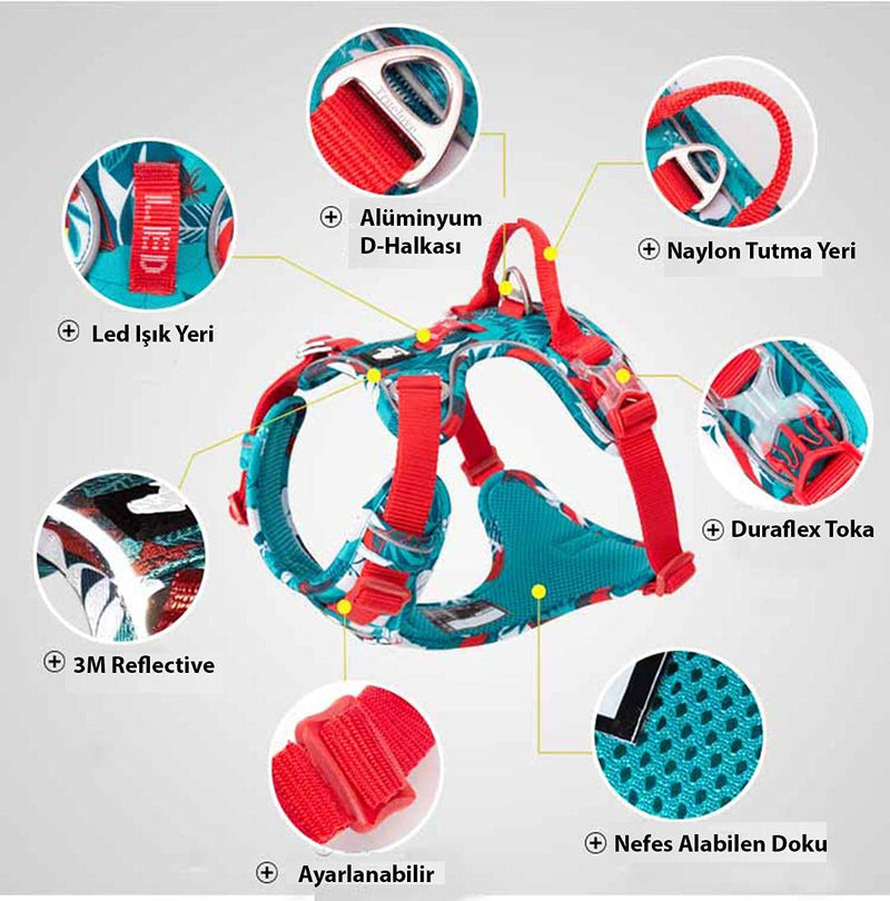 TRUE LOVE Dog Harness No Pull Nylon Reflective Soft Camouflage Pet Harness for Small Big Dogs Running Training TLH5653 Camouflage Blue L - PawsPlanet Australia