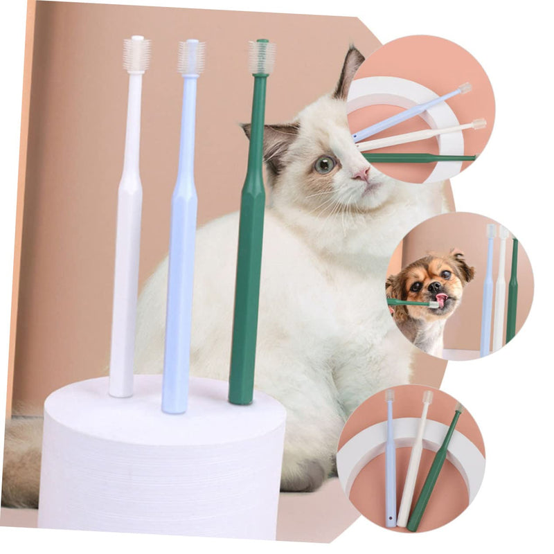 TOYANDONA Pack of 4 Dog Toothbrushes with Soft Bristles Toothbrush for Cats Puppies and Dogs Pet Toothbrush for Oral Hygiene at Home