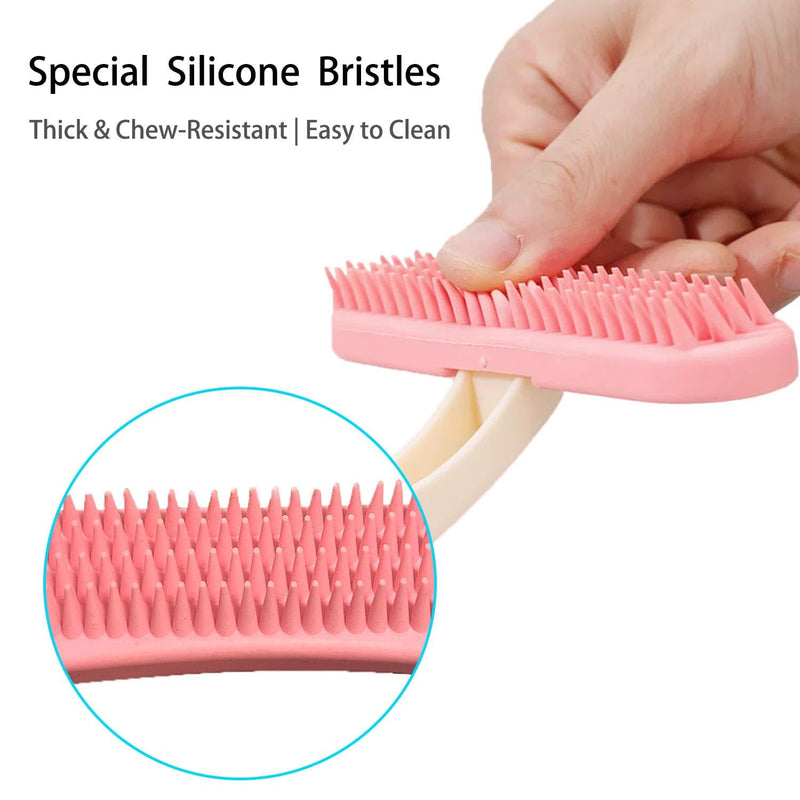 1 Pack Chinchilla Grooming Brush, Soft Silicone Pet De-Shedding & Bath Brush Gentle Massage Comb for Guinea Pigs, Rabbits, Hamsters, Small Animals, Kittens & Puppies（Pink） - PawsPlanet Australia