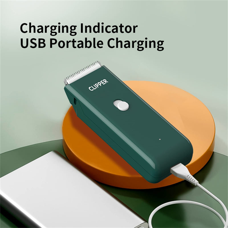 Professional Household Waterproof Low Noise Pet Hair Clippers Electric USB Rechargeable Painless Grooming Tools Hair Grooming Trimmer for Small Medium Dog Cat AP005 Green Ap005-green - PawsPlanet Australia