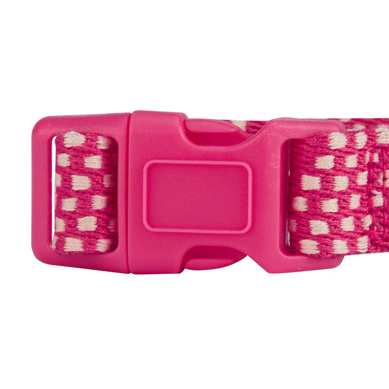 Blueberry Pet 4 Patterns Artisan Crochet Inspired Endless Squares Adjustable Dog Collar, Virtual Pink, Large, Neck 18"-26" - PawsPlanet Australia